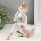 Сувенир керамика "Изящество балета" белый с золотом 16х16х11,5 см - фото 9903197