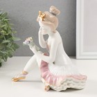 Сувенир керамика "Изящество балета" белый с золотом 16х16х11,5 см - фото 9903198