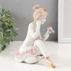 Сувенир керамика "Изящество балета" белый с золотом 16х16х11,5 см - фото 9903200