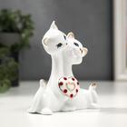 Фигурка керамика «Котята с сердцем со стразами», белый с золотом, 10.2 см - Фото 3