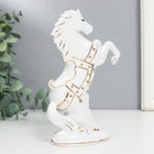 Сувенир керамика "Белый конь на дыбах" с золотом,  15 см - Фото 4