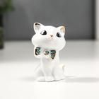 Фигурка керамика «Белый котёночек с бабочкой», с золотом, стразы, 7.5 см - Фото 1