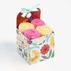 Салфетки махровые декоративные «Этель», 4 шт., 30×30 см, хлопок 100%, жёлтые/розовые - фото 23528410