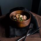 Тарелка деревянная глубокая Magistro, 650 мл, глубокая, из натурального кедра, шоколадная - Фото 1