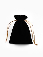 Мешочек бархатный, 9×12 см, чёрный с золотым шнурком - Фото 1