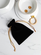 Мешочек бархатный, 9×12 см, чёрный с золотым шнурком - Фото 2