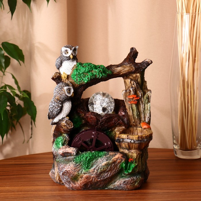 Фонтан настольный «Дворик. Совушки», 30×20 см, с подсветкой