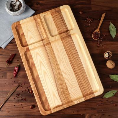 Менажница деревянная "Бир", с разделочной доской, 45х30 см, массив ясеня