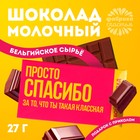 Шоколад молочный «Спасибо», 27 г. - Фото 1