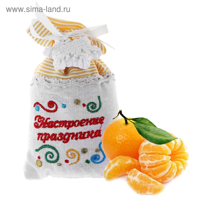 Аромасаше мешочек с гипсовым элементом "Настроение праздника", аромат мандарин - Фото 1