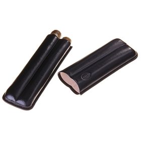 Портсигар черный для 2 сигар D 2,1 см, 18,5 × 6,5 × 3,5 см