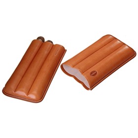 Портсигар светло-коричневый для 3 сигар, d = 2,4 см, 18,5 × 10 × 3,5 см