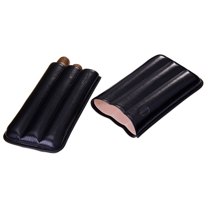 Портсигар черный для 3 сигар D 2,4 см, 18,5 × 10 × 4 см - Фото 1