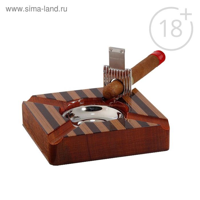 Пепельница для сигар Ghana с гильотиной, 17 × 17 × 6 см - Фото 1