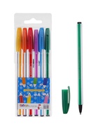 Набор шариковых ручек Calligrata «Полоски», 6 цветов, корпус в цвет стержня - Фото 4