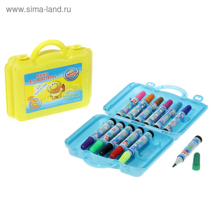 Фломастеры 12 цветов МИНИ в пластиковой сумочке,Школа талантов - Фото 1