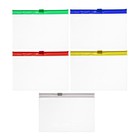 Набор Папка-конверт на молнии формат 5 штук, 5 цветов, А6, 120 мкр, прозрачная, молния 13 х 9см - фото 319852014