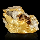 Нэцкэ "3 золотых жабы с монетками" 14х9х7 см - Фото 3