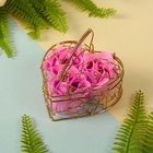 Мыльные лепестки "Сердце в шкатулке" (набор 3 розы) с цветочком, МИКС - Фото 2