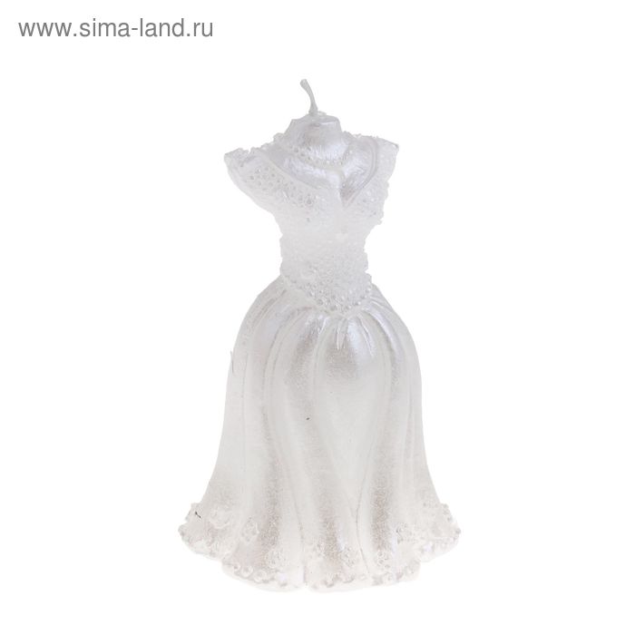 Свеча восковая "Свадебное платье", цвет белый - Фото 1