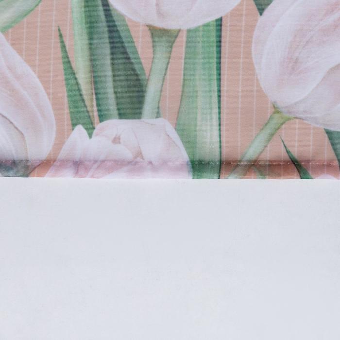 Тюль с подхватом и ламбрекеном Этель "Белые тюльпаны" 250х200см, 100% п/э - фото 1907189025