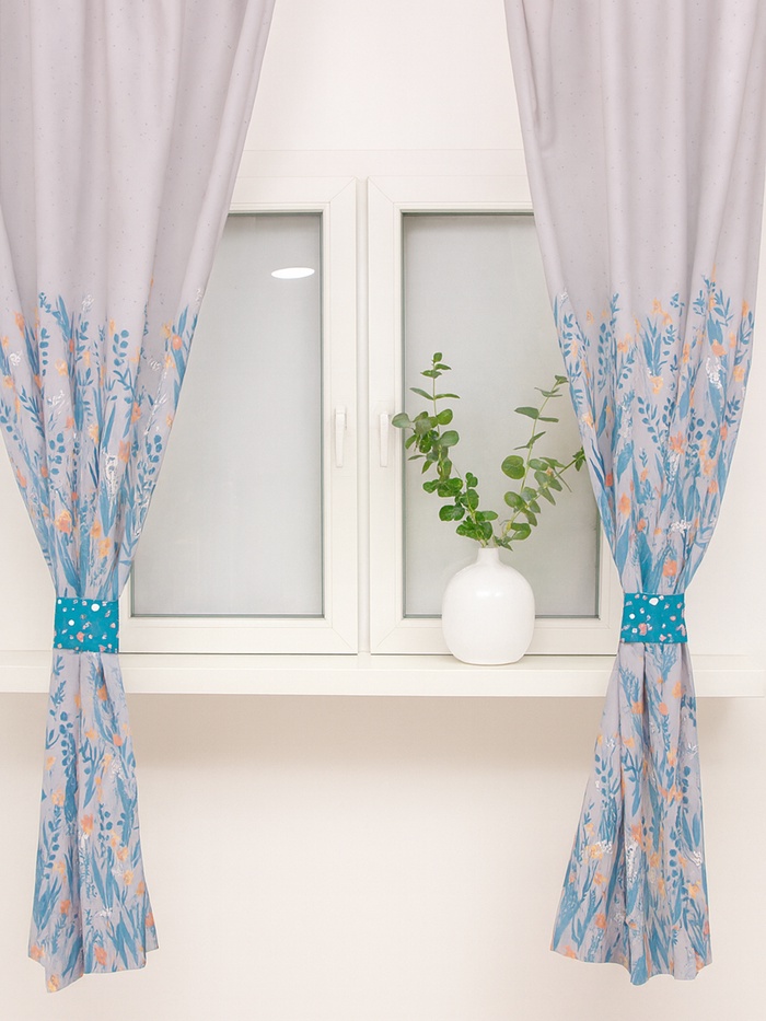 Шторы для кухни с подхватами «Этель» Meow, 145×180 см, комплект - 2 шт. - Фото 1