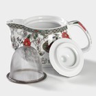 Набор для чайной церемонии керамический «Цветение», 5 предметов: 4 пиалы 30 мл, чайник 200 мл - фото 4187932