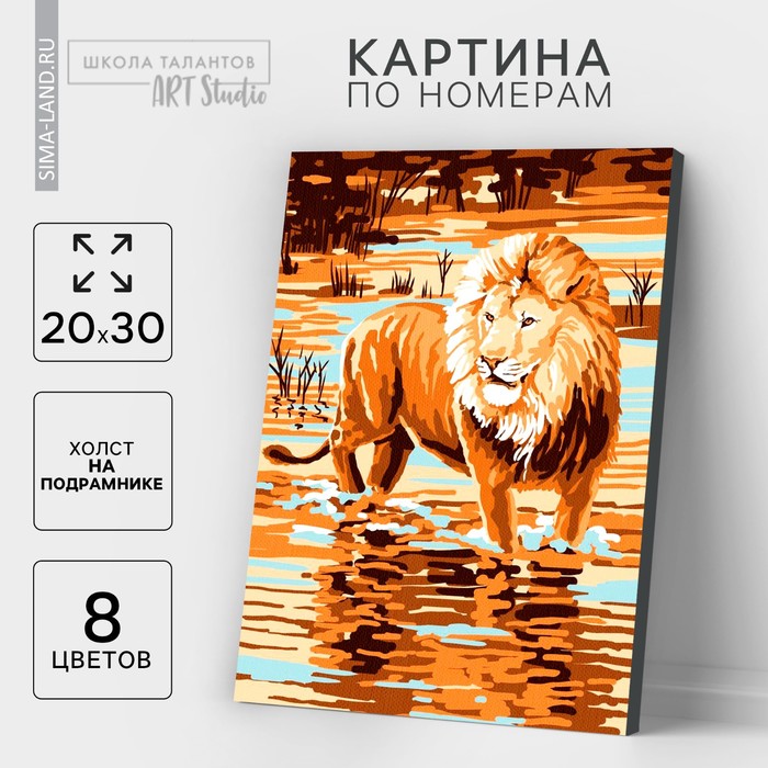 Картина по номерам на холсте с подрамником «Царь зверей» 20х30 см - Фото 1