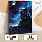 Картина по номерам на холсте с подрамником «Пантера в ночи» 20х30 см - фото 6378714