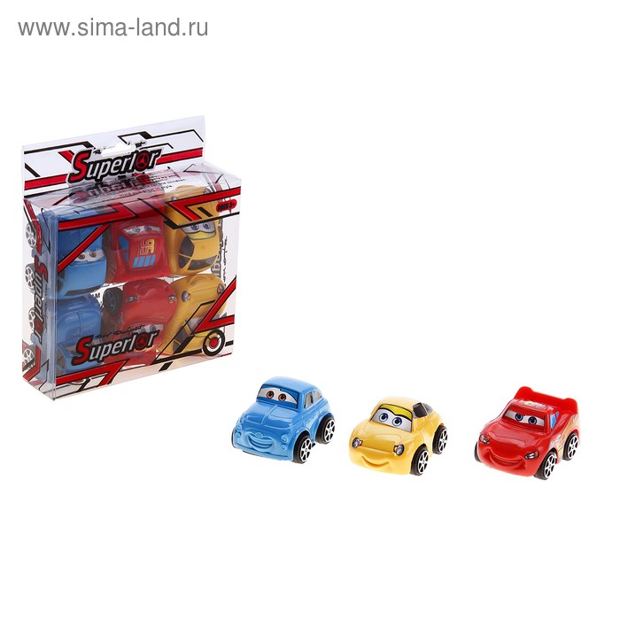 Машина инерционная "Тачка" с глазками, набор 6 шт. - Фото 1