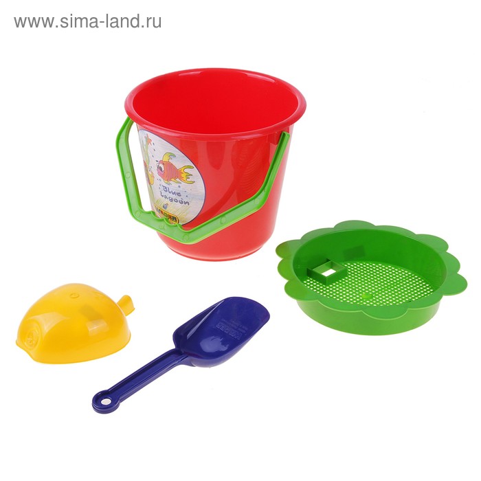 набор ( ведро+ сито +лопатка+1 формочка) 01013 - Фото 1