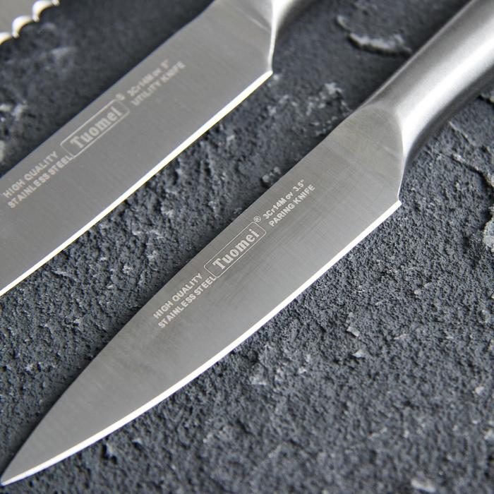 Набор ножей на подставке Lightning, 5 предметов, цвет серебристый - фото 1907189207