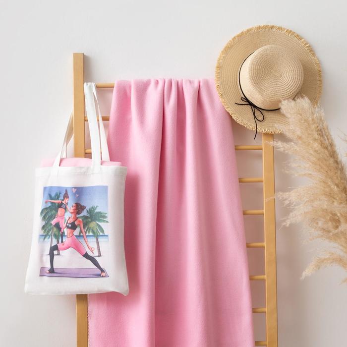 Набор LoveLife "Yoga mom": сумка-шопер 33*39 см + флисовый плед 150*130 см - Фото 1