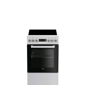 Плита Beko FSM57300GW, электрическая, 4 конфорки, 55 л, гриль, чёрно-белая