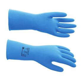 Перчатки латексные многоразовые, L, синие