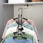 Плечики - вешалки для одежды многоуровневая Доляна со съёмными вешалками, 38×40 см, антискользящее покрытие, цвет чёрный - Фото 6