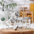 Набор для специй «Модерн», 23×9×22 см, 90 мл, 4×9.5 см, на подставке, 6 шт., стекло - Фото 2