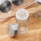 Набор для специй «Модерн», 23×9×22 см, 90 мл, 4×9.5 см, на подставке, 6 шт., стекло - Фото 3