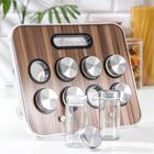 Набор для специй «Модерн», 29×12×18.5 см, ёмкость, 90 мл, 4×9.5 см, на подставке, 8 шт., стекло - Фото 3