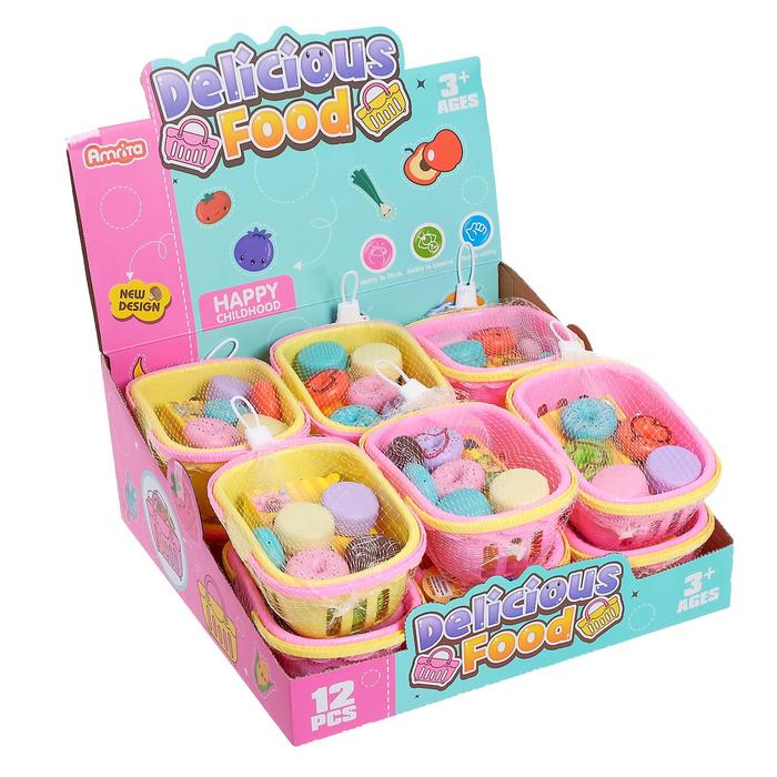 Игрушечная продуктовая корзинка «Минимагазин», с продуктами , цвета МИКС 48893