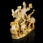 Сувенир керамика золото "3 слона под денежным деревом" 24х28х9 см - Фото 3