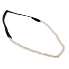 повязка для волос "Переплетение" 0,8 см жемчужное плотное - Фото 1