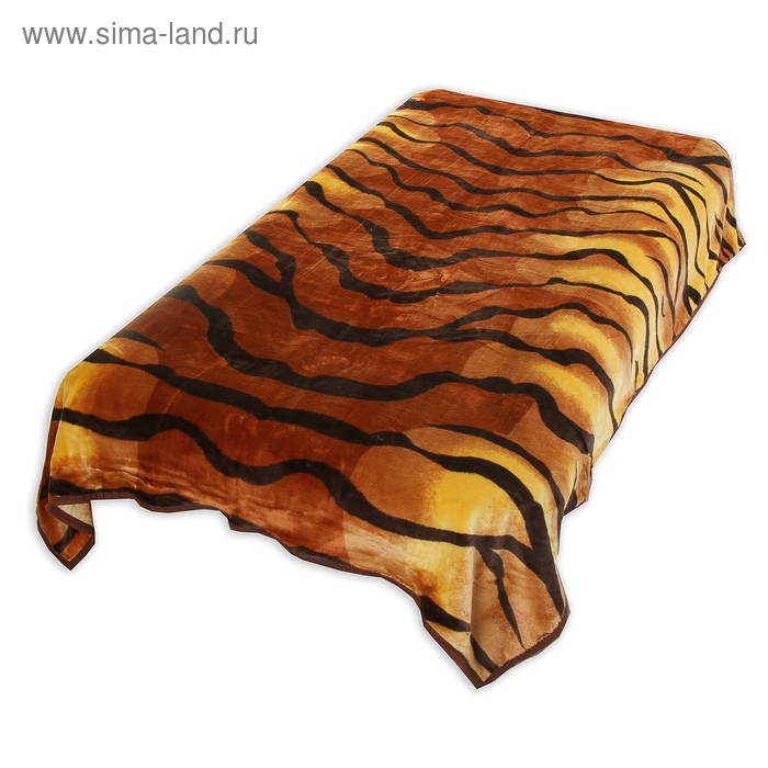 Плед "Этель" 1.5 сп Тигр панно 150*200 см, акрил - Фото 1