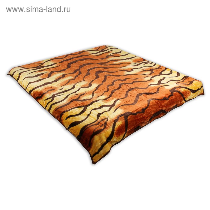 Плед "Этель" евро Тигр панно 200*220 см, акрил - Фото 1