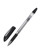 Набор шариковых ручек, 4 штуки, узел 0.5 мм, чёрный стержень, резиновый упор, прозрачный корпус - Фото 1