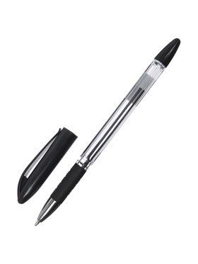 Набор шариковых ручек, 4 штуки, узел 0.5 мм, чёрный стержень, резиновый упор, прозрачный корпус  (артикул 716972)  большой выбор товаров оптом и в розницу по низким ценам с доставкой