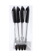 Набор шариковых ручек, 4 штуки, узел 0.5 мм, чёрный стержень, резиновый упор, прозрачный корпус 716972