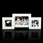 Фоторамка на 3 фото "Флёр" 10×15 см 8×8 см, 41×14 см, белая - Фото 1