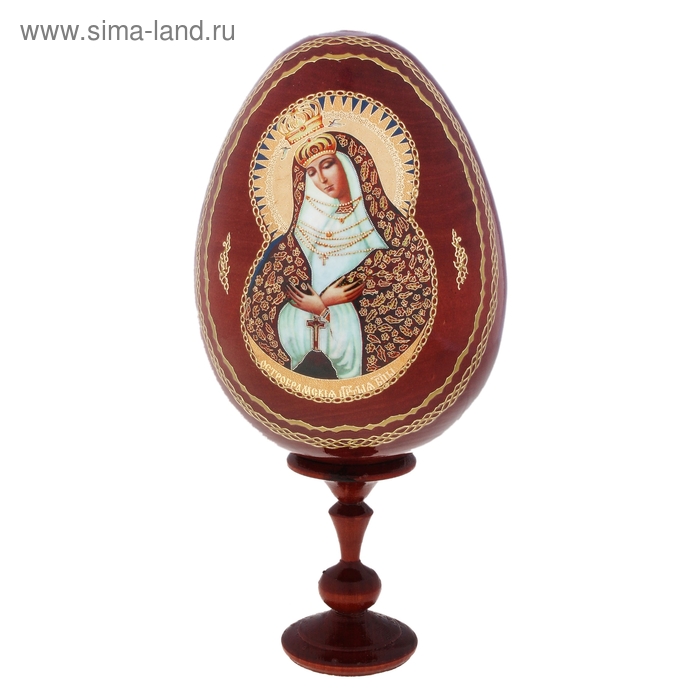 Сувенир Яйцо на подставке икона "Божья Матерь Остробрамская" - Фото 1