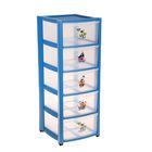 Комод для игрушек "Машинки" на колёсиках, 5 выдвижных ящиков, цвет синий - Фото 1